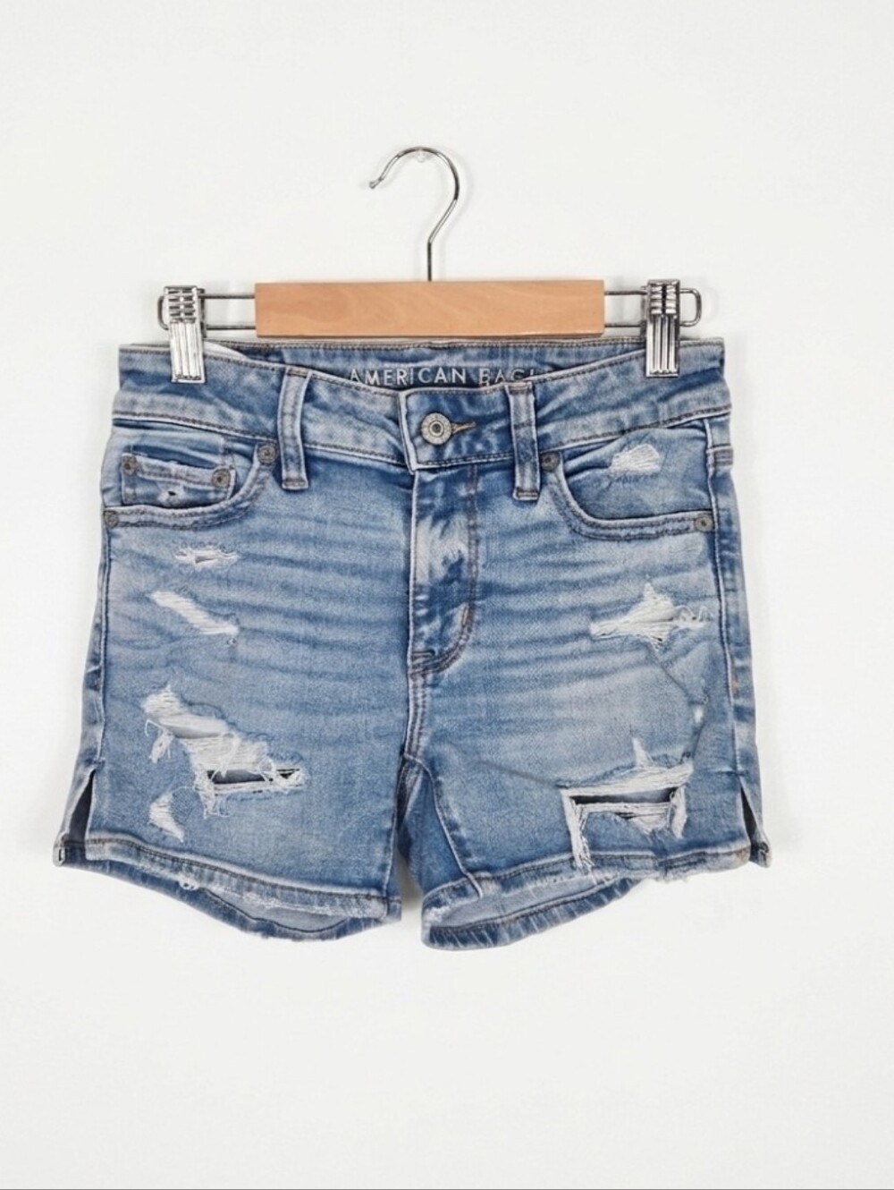 AEO midi jean shorts